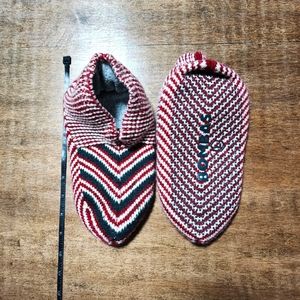 Bombas Gripper Slipper Red, Green, White Christmas with Travel Bag, L